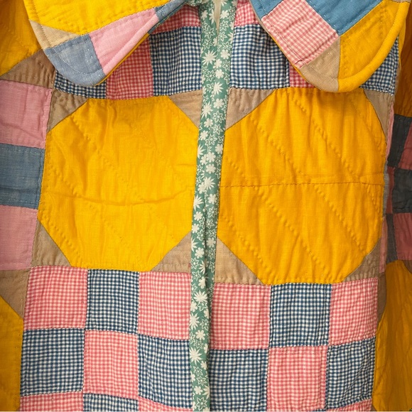 ❤️ HANDMADE PATCHWORK QUILTED CROPPED JACKET BOHEMIAN VINTAGE QUILT COTTAGECORE - Picture 3 of 11